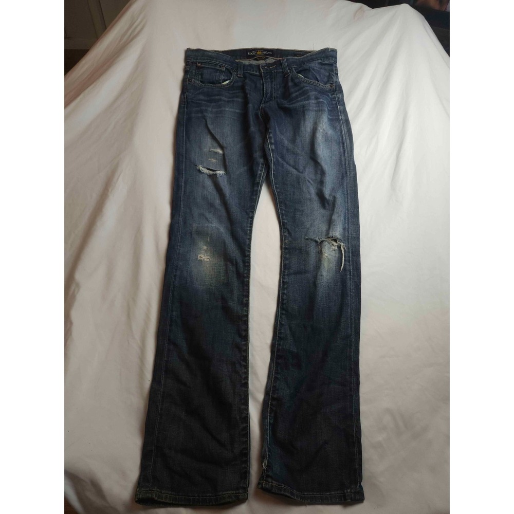Lucky Brand Jeans Womens Size 6/28 Blue‎ Distressed Denim Urban Streetwear Baggy